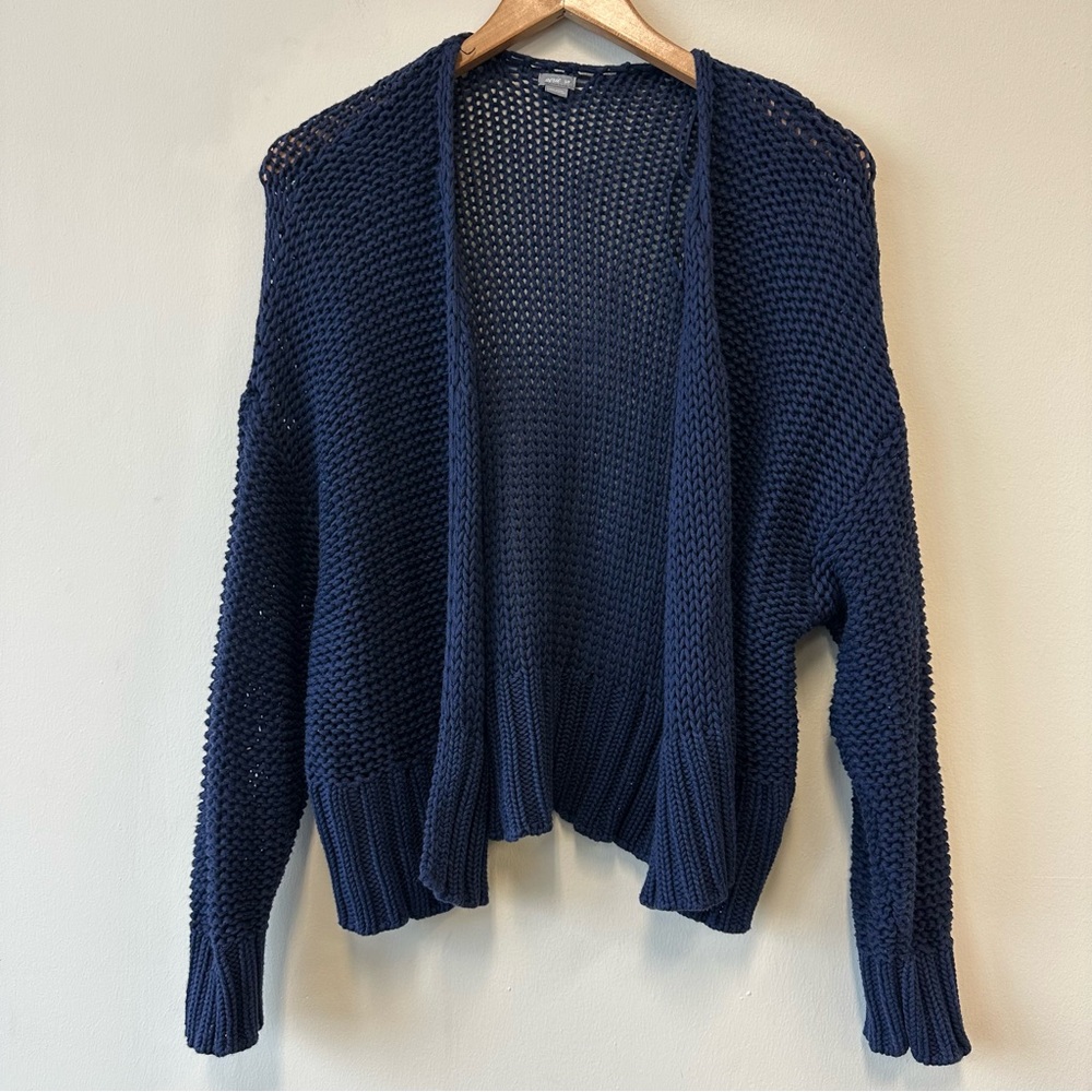 Aerie 100% Cotton Deep Blue Open-Knit Cardigan